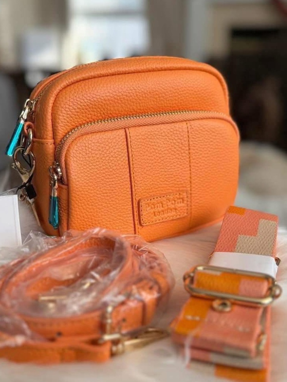 Pom Pom London Tangerine Mini Original Leather Bag